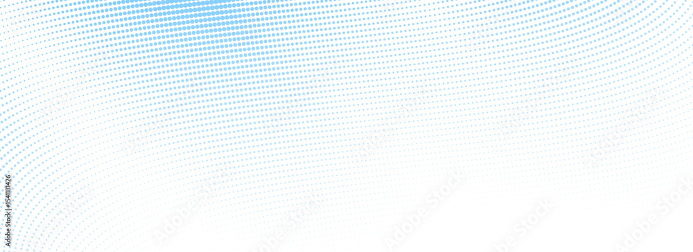 Aufkleber Abstract dotted wave line background. Light blue dynamic dash stripe texture. Warped and curved lines wallpaper for tech design template, presentation, brochure, leaflet, booklet. Vector airy backdrop