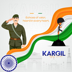 Kargil Vijay Diwas Poster: Echoes of valour, soldiers' salute, India's pride