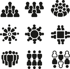 Group of people, population icon set