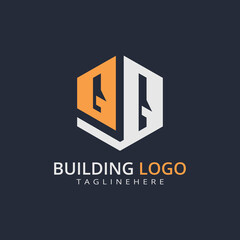 Modern Building Letter Logo Design – Real Estate Monogram Branding
