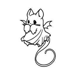 Halloween kitten spooky illustration