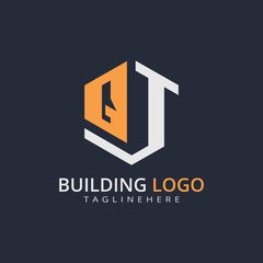 Modern Building Letter Logo Design – Real Estate Monogram Branding
