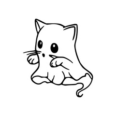 Halloween kitten spooky illustration