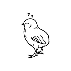 sweet chick dreaming line drawing