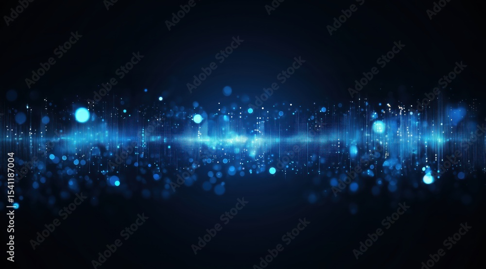 Poster digital sonic symphony: a visual representation of sound waves pulsating with energy. the blue and b