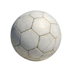 White soccer ball isolated on transparent background in a studio shot
