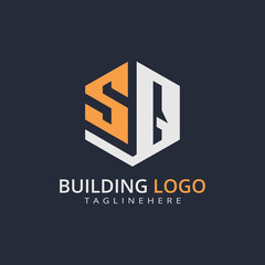 Obraz premium Modern Building Letter Logo Design – Real Estate Monogram Branding 