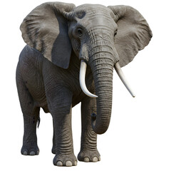 Obraz premium African Elephant: Powerful Mammal, Wildlife Photography, Tusks, Large Ears, Grey Skin on transparent background