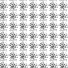 Seamless pattern illustration floral flat design with hand drawn lines cartoon doodle style for fabric, picture label, wallpaper, banner, poster.