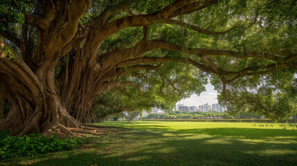 A colossal banyan tree A Background 2025