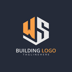 Obraz premium Modern Building Letter Logo Design – Real Estate Monogram Branding 