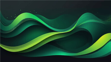 Abstract_green_background_with_flowing_light_wav