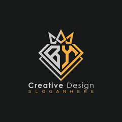 Obraz premium Modern Building Letter Logo Design – Real Estate Monogram Branding