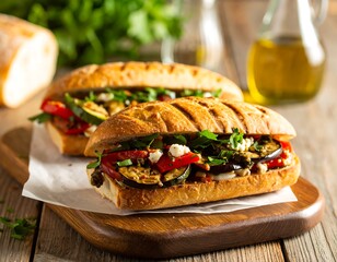 Delicious Grilled Vegetable Sandwich Recipe  A Healthy and Flavorful Mediterranean-Inspired Meal