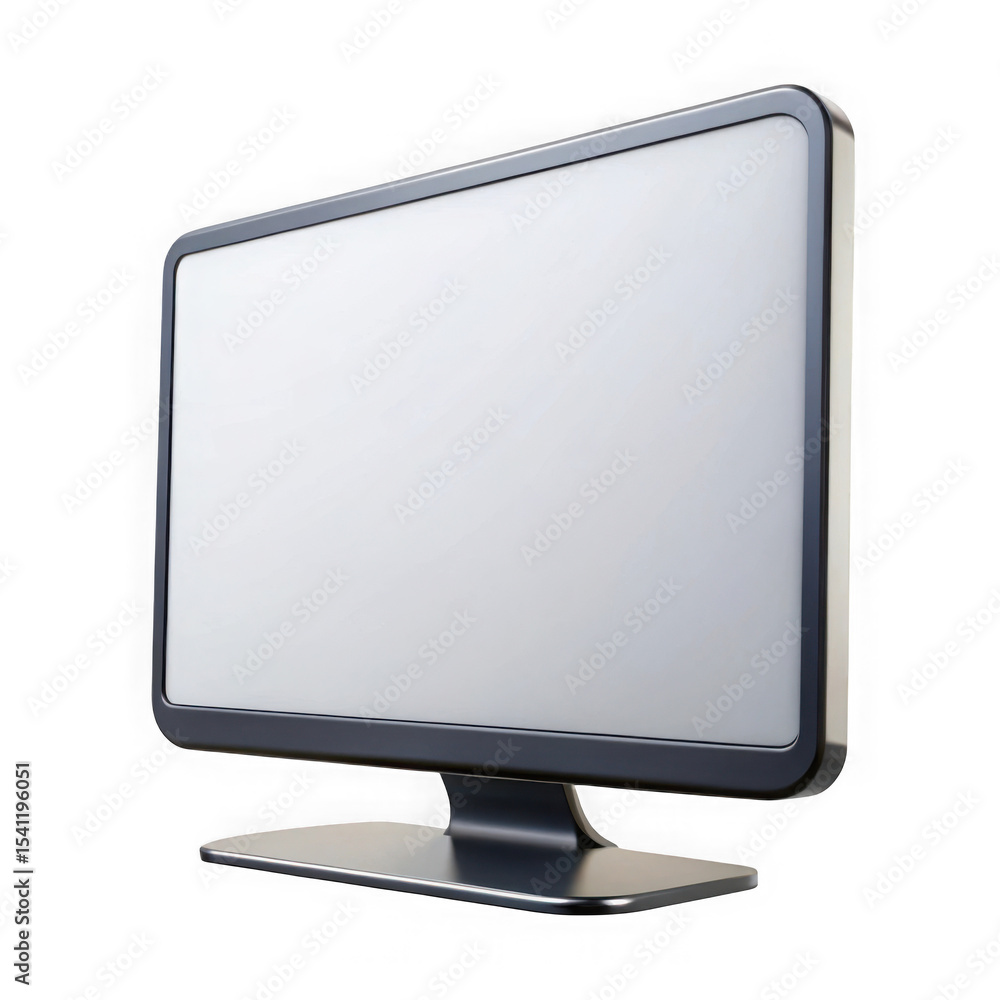 Poster 3d realistic computer monitor mockup isolated on transparent background