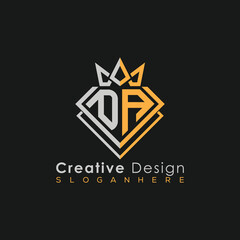 Obraz premium Luxury Letter Logo – Crown & Diamond Monogram for Creative Branding 