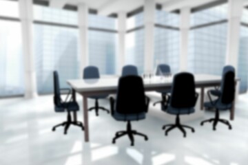 Empty chairs and table in office