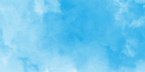 Bright blue cloudy sky vector illustration,  painted white clouds with pastel blue sky, watercolor illustration art marble painting abstract blue color texture, Hand painted abstract soft sky blue.
