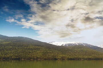Scenic view of lake and mountain