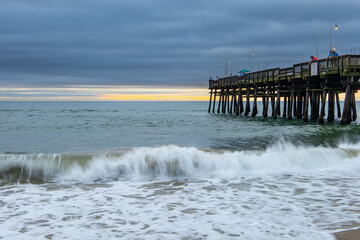 Gloomy sunrise at Sandbridge Beach