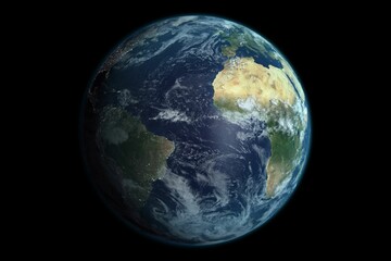 Planet earth on black background