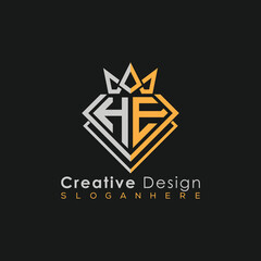 Luxury Letter Logo – Crown & Diamond Monogram for Creative Branding
