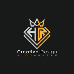 Luxury Letter Logo – Crown & Diamond Monogram for Creative Branding
