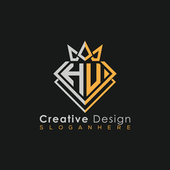Luxury Letter Logo – Crown & Diamond Monogram for Creative Branding
