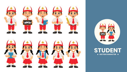 Set of Student character collection