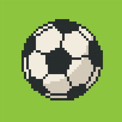 soccer ball pixel art, vector illustration on isolated background
