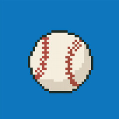 Baseball ball pixel art, vector illustration on isolated background
