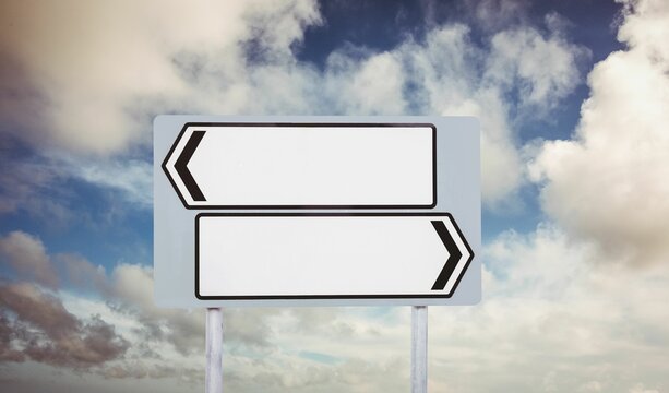 Fototapeta Sign post against cloudy sky