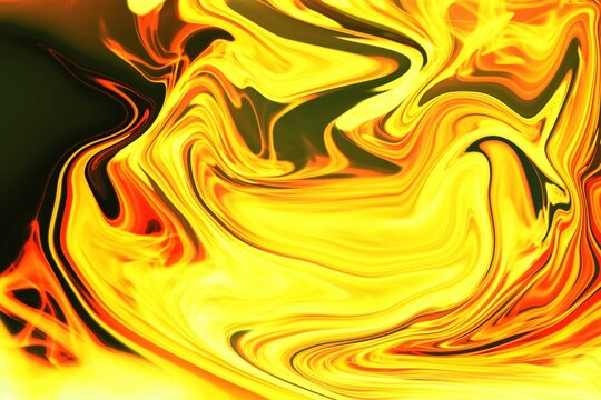 abstract swirling pattern is flowing in flat design across clear background featuring lava hues