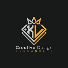 Luxury Letter Logo – Crown & Diamond Monogram for Creative Branding
