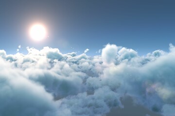 Tranquil scene of bright sun over cloudscape © vectorfusionart
