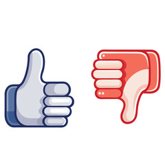 Upvote and downvote icons social media concepts feedback and approval elements
