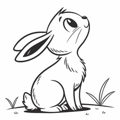 Sitting Rabbit Icon Minimalist Style