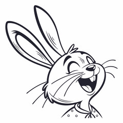 Happy Bunny Icon in Clean Vector Style