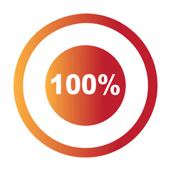 A circular graphic representation of 100% completion.