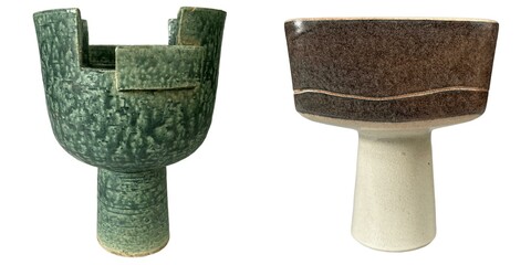 Artistic pottery display gallery craft showcase modern setting creative perspective