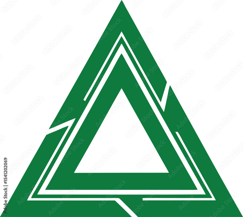 Poster green geometric abstract triangle design on transparent background for creative projects