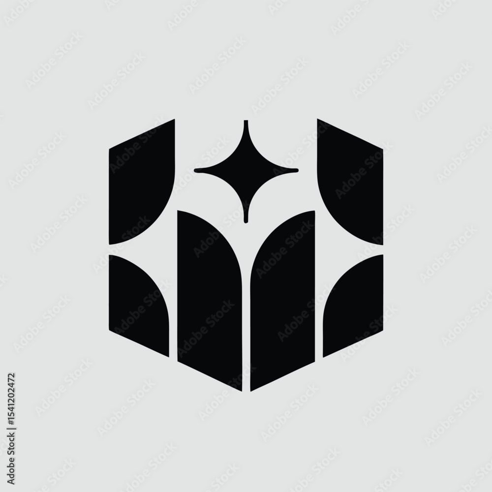Aufkleber abstract geometric logo with star element suitable for branding and design projects