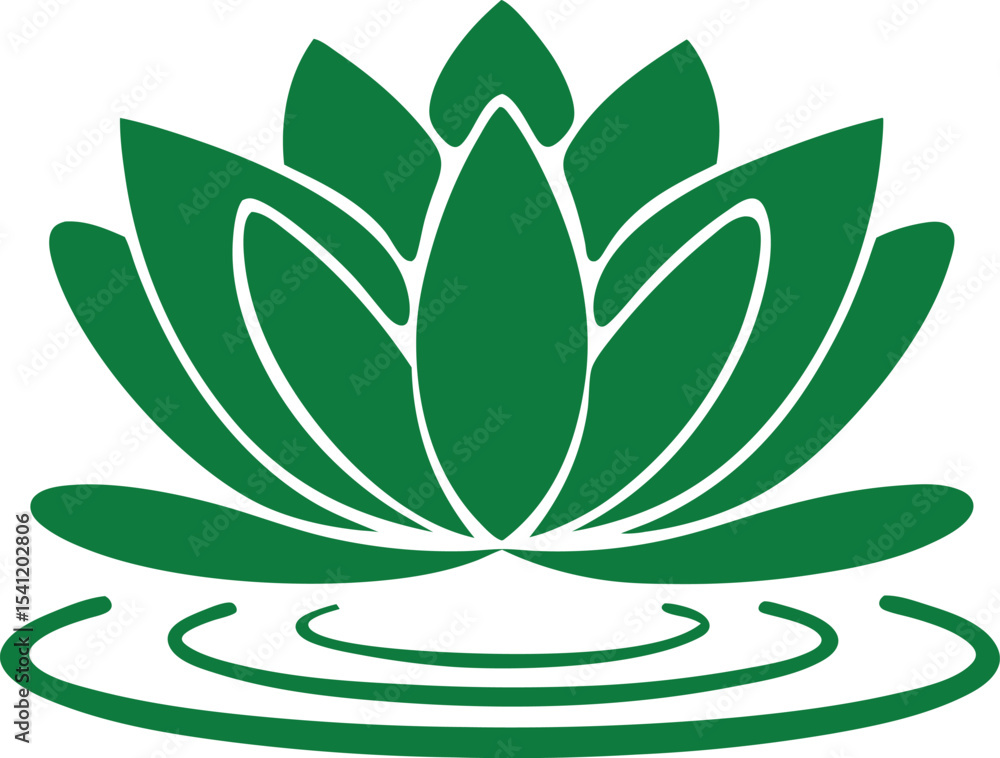 Aufkleber green lotus flower design element with transparency suitable for diverse projects
