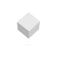 White triangular prism isometric shape. Geometric 3D symbol. Vector isolated on white . Vector Illustration .  