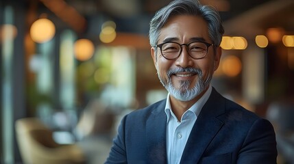 Confident and friendly Korean businessman in a business portrait