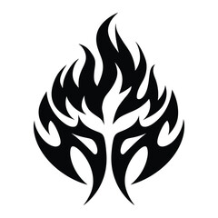 Tribal Flame Decal Vector Illustration – High-Quality Black Silhouette Design