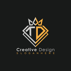 Luxury Letter Logo – Crown & Diamond Monogram for Creative Branding

