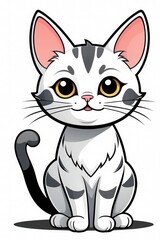 Obraz premium Adorable Cartoon Cat Simple, Cute, and Friendly Illustration