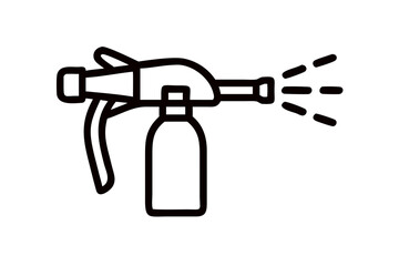 Spray Bottle Vector Icon for Gardening and Cleaning Tools in Black Outline
