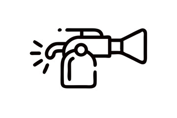 Black Outline Spray Bottle Vector Illustration for Cleaning Products